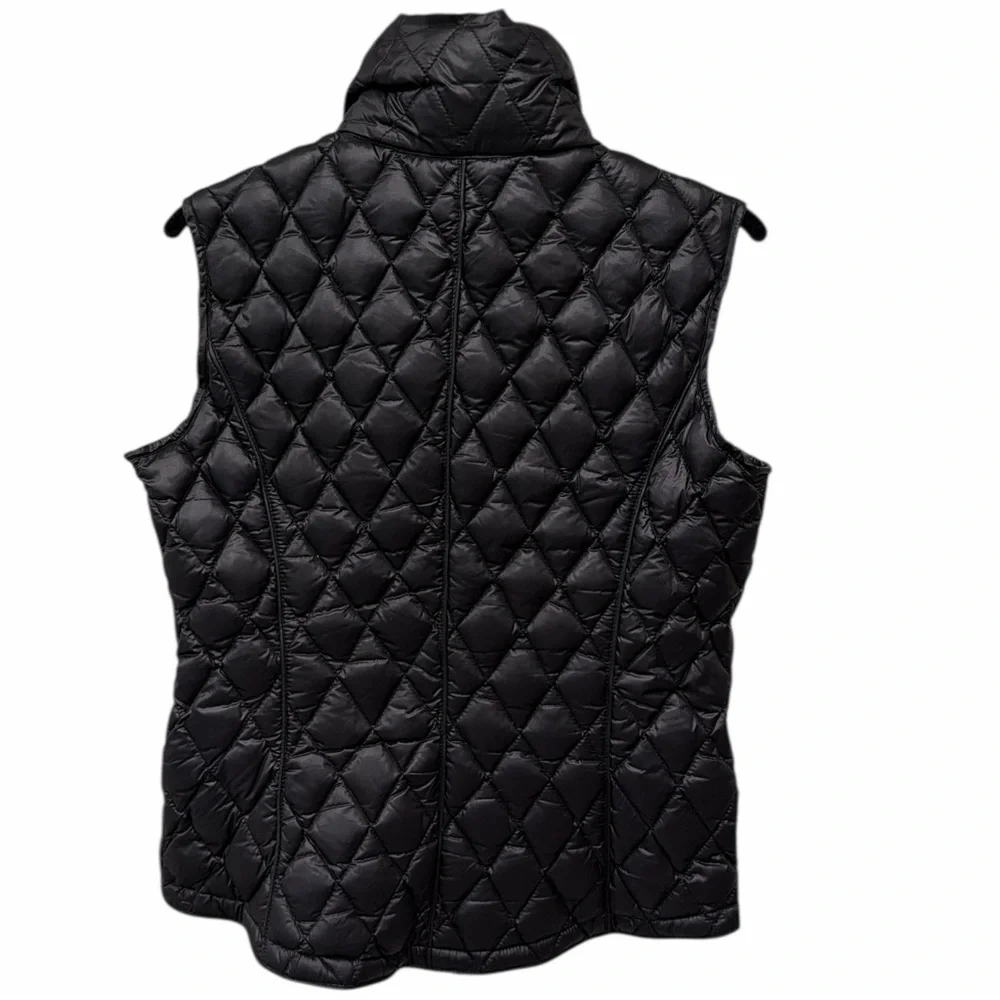 Michael Kors Black Packable Down Puffer Vest Gold Hardware Size Small